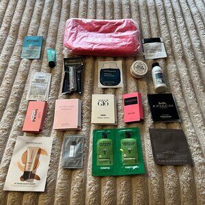 ULTA BEAUTY VARIETY SAMPLER SET-17 PIECES WITH PINK COSMETIC BAG-NWT!